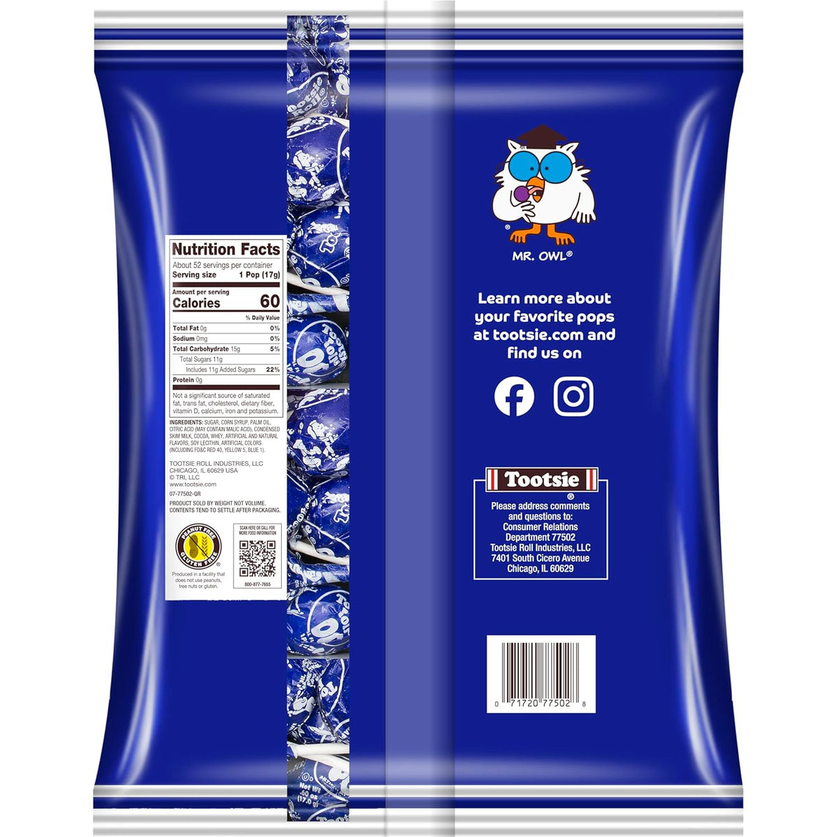 Grape Flavored Lollipops with Chocolatey Center, Individually Wrapped Hard Candy, 50 Count R59208