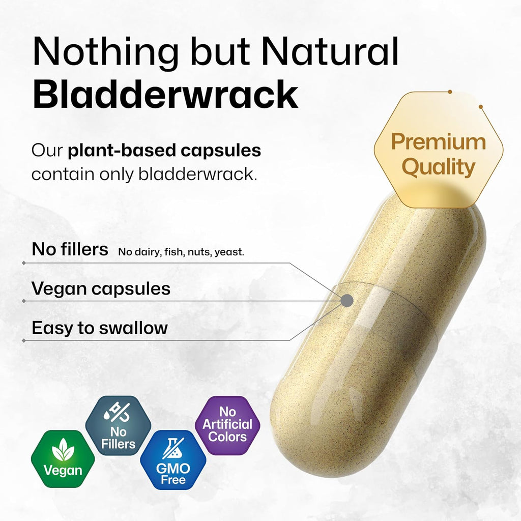1200 mg Bladderwrack Capsules, 100 Veggie Capsules C94409