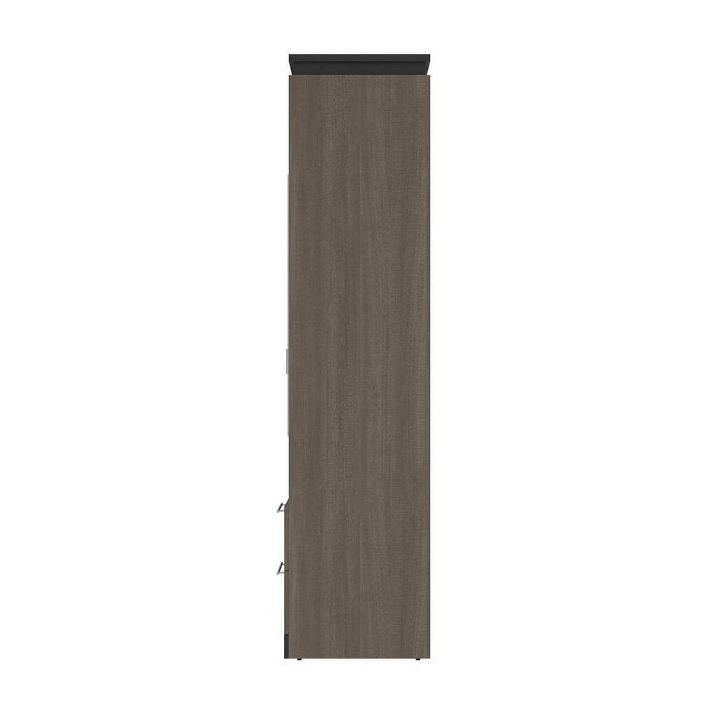 98" Full Murphy Bed and 2 Bookcases with Drawers in Bark Gray C473