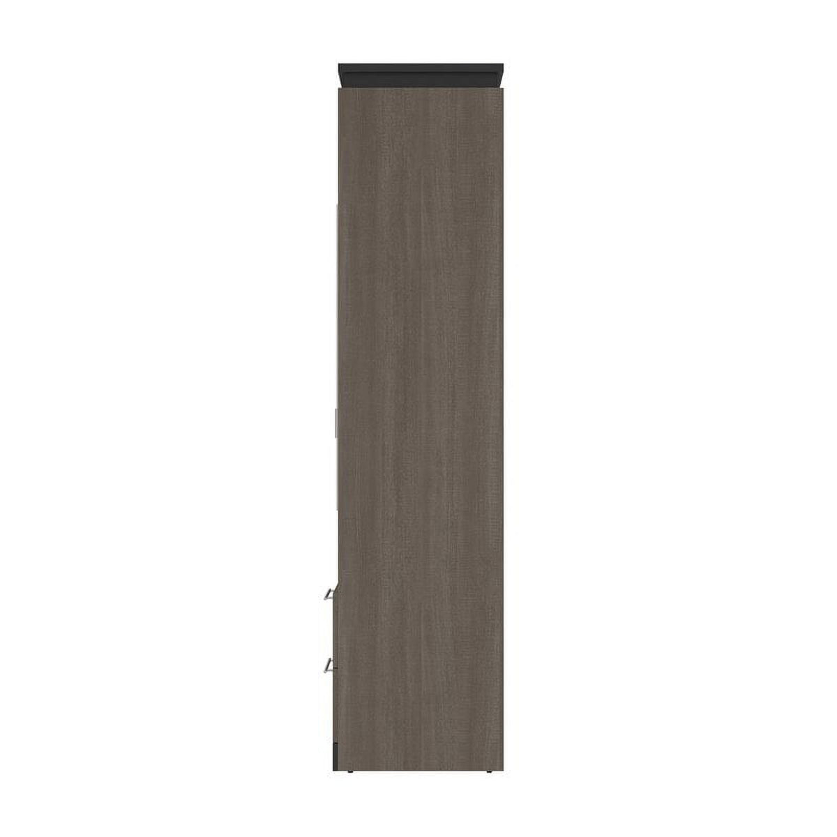98" Full Murphy Bed and 2 Bookcases with Drawers in Bark Gray C473
