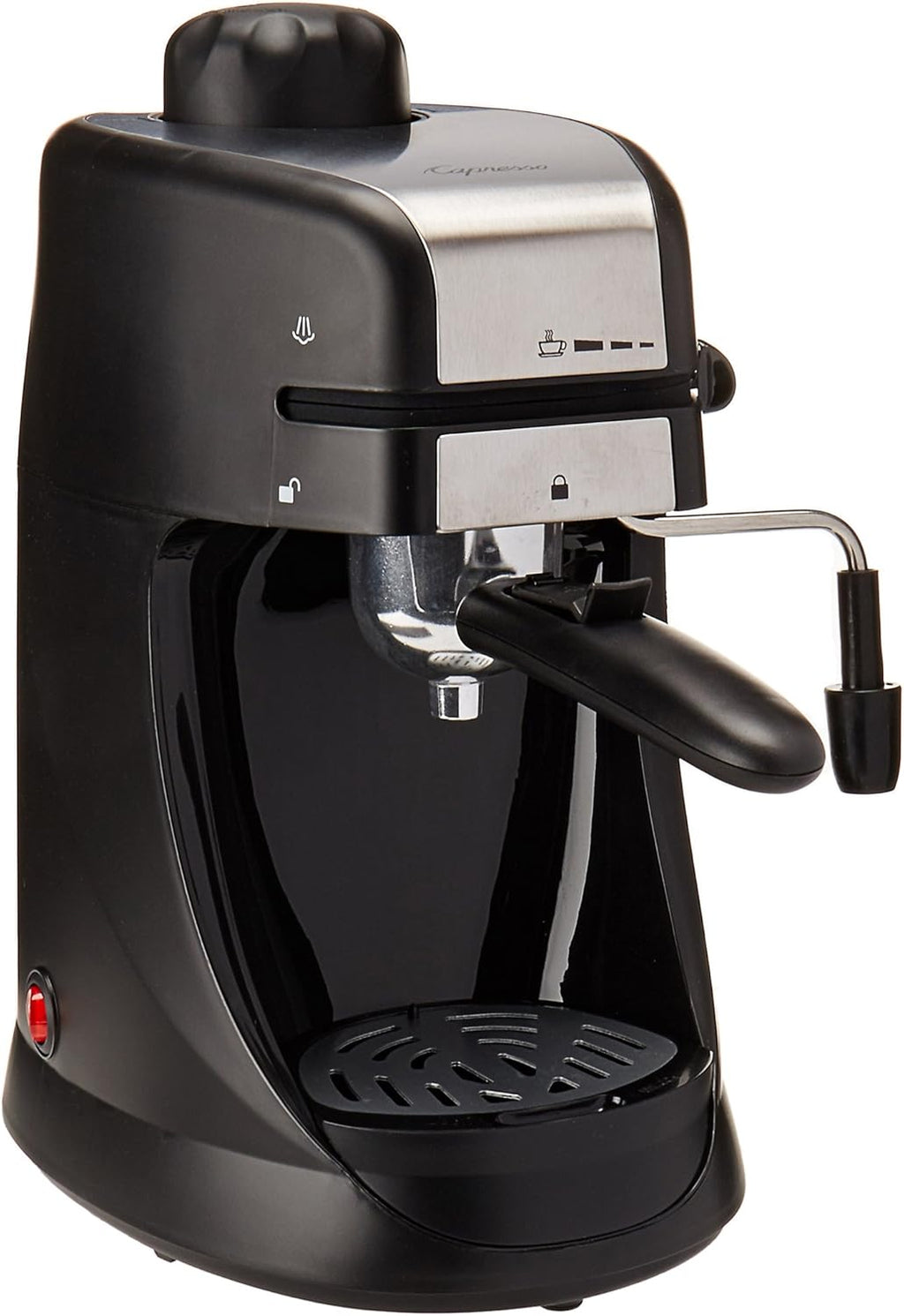 Stainless Steel/Black 4-Cup Espresso and Cappuccino Machine P2138