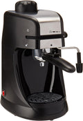 Stainless Steel/Black 4-Cup Espresso and Cappuccino Machine P2138