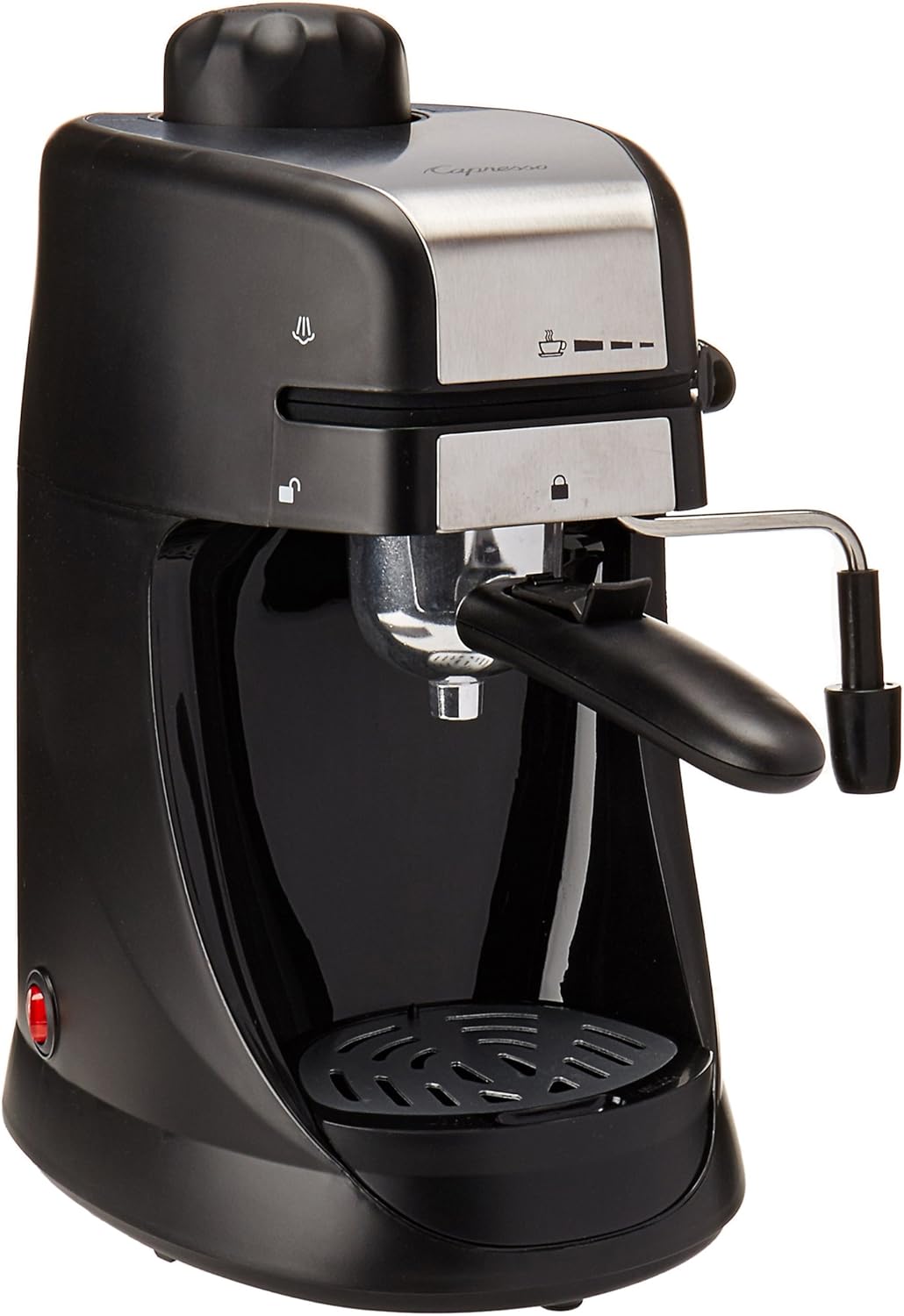 Stainless Steel/Black 4-Cup Espresso and Cappuccino Machine P2138