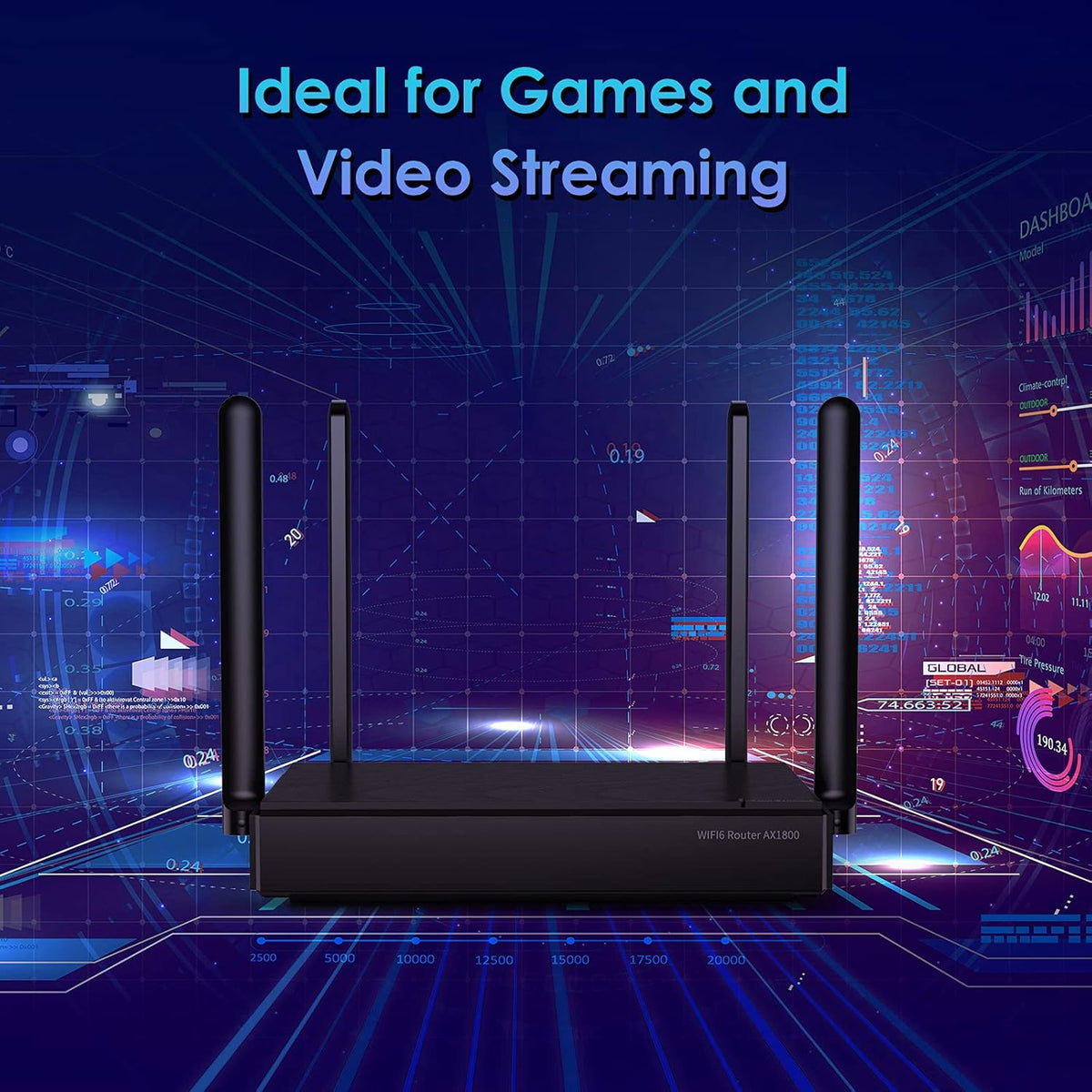 AX1800 WiFi 6 Router with Gigabit WAN/LAN Ports P196932