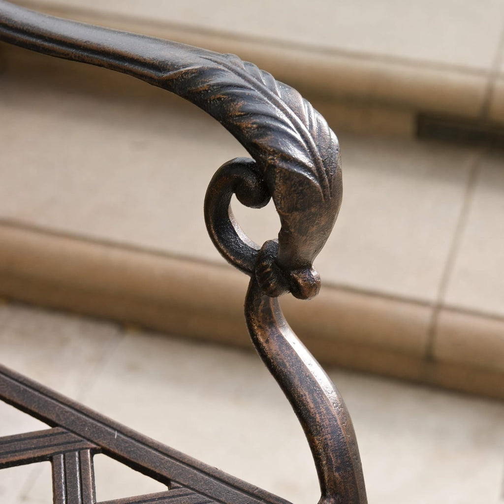 Cast Aluminum Bar Stools, 2-Pcs Set, Shiny Copper H962