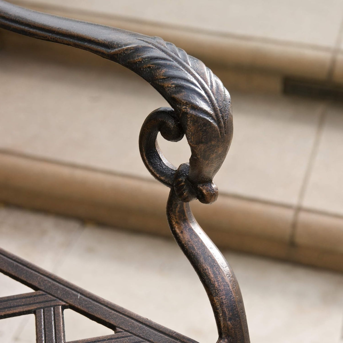 Cast Aluminum Bar Stools, 2-Pcs Set, Shiny Copper H962