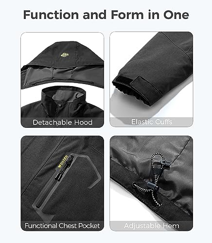 Men's Warm Winter Down Jacket Hooded Waterproof Coat E6453