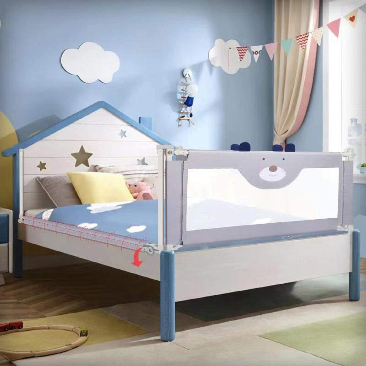 Toddler Bed Rail Extra Tall Collapsible Safety Guard D34019