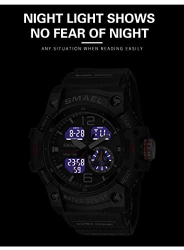 Men's Analog Sports Watch with LED Stopwatch and Dual Display Z6189
