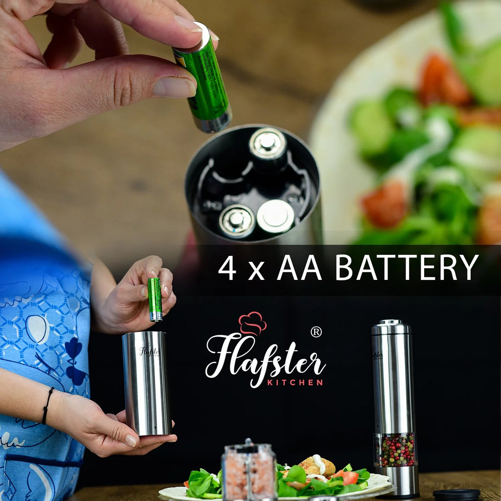Battery Operated Electric Salt and Pepper Grinder Set L49765