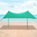 7 x 7 Family Beach Tent Canopy Sunshade with 4 Poles Green H278