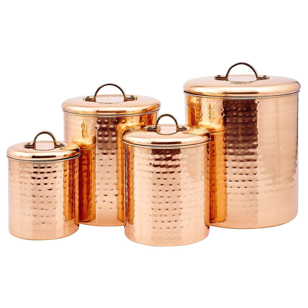 Copper Hammered Canister Set Z874