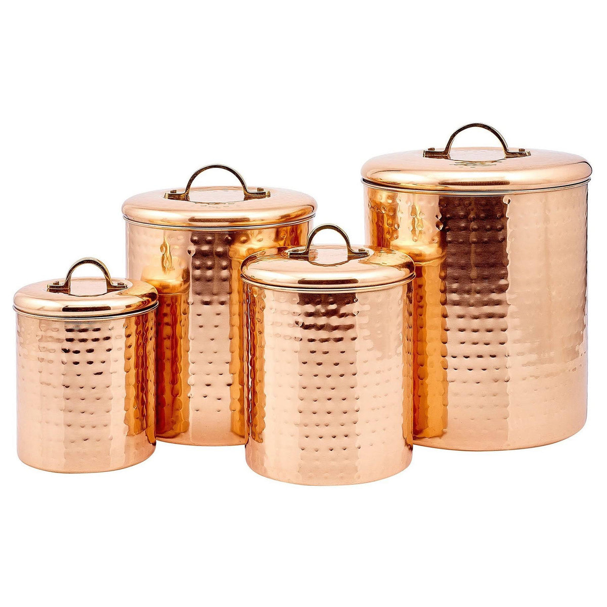 Copper Hammered Canister Set Z874