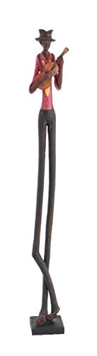 Set of 4 Polystone Decorative Sculptures with Black Base Stand, Brown I330013