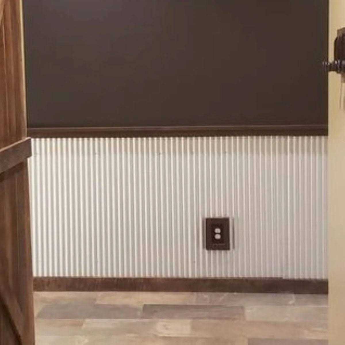 24W x 36H Corrugated Metal Wainscoting Panel I81491