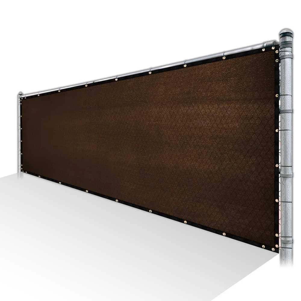8 ft. x 200 ft. Brown Privacy Fence Screen Mesh with Reinforced Grommets L27265