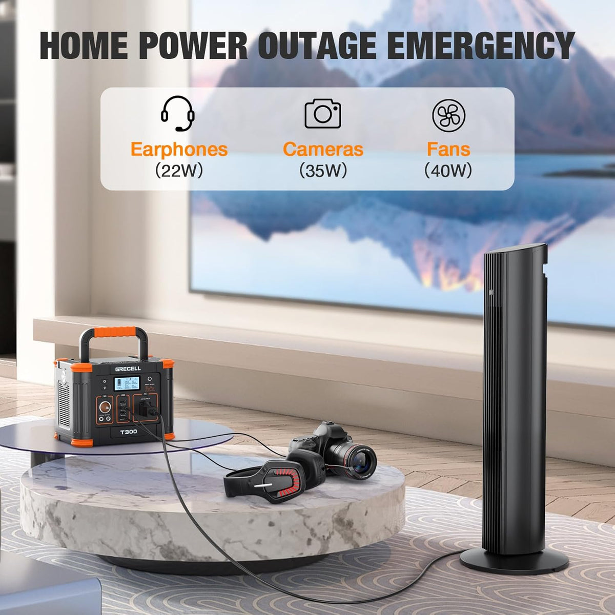 Portable Power Station 300W (Peak 600W) with 80W Foldable Solar Panel, 288Wh Solar Generator, 110V Pure Sine Wave AC Outlet Backup Lithium Battery U323835