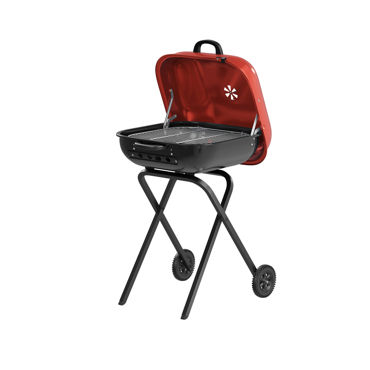 Red Portable Steel Charcoal Grill C344483