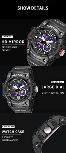 Men's Analog Sports Watch with LED Stopwatch and Dual Display Z6189