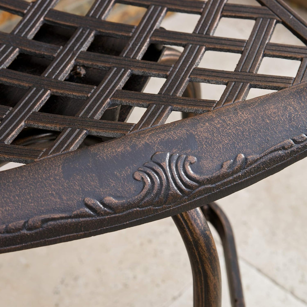 Cast Aluminum Bar Stools, 2-Pcs Set, Shiny Copper H962
