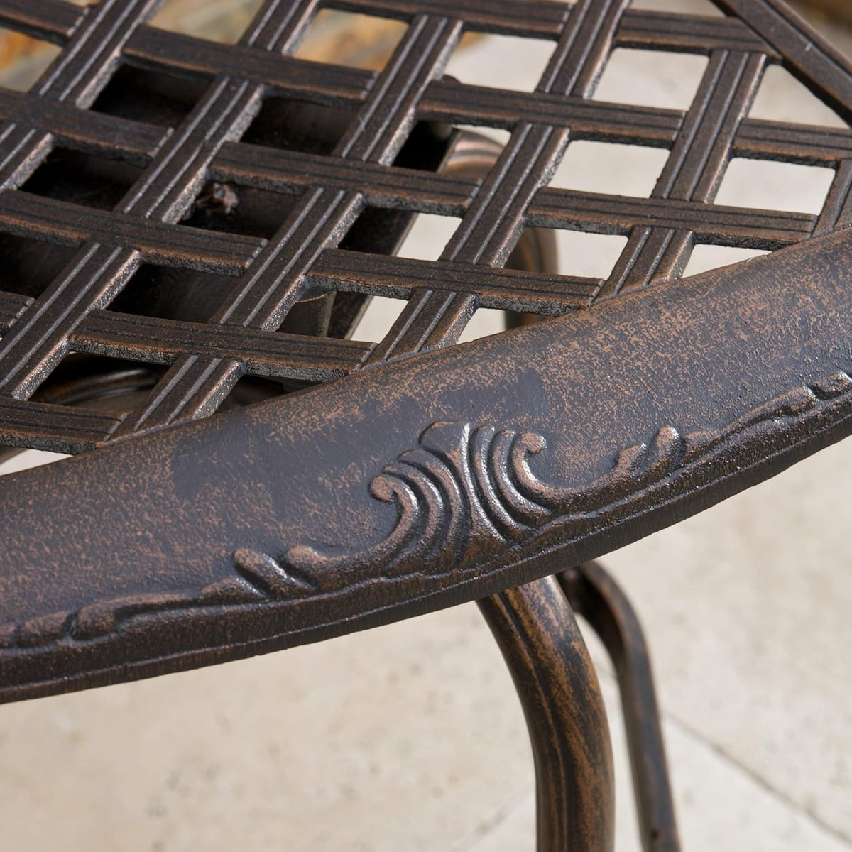 Cast Aluminum Bar Stools, 2-Pcs Set, Shiny Copper H962