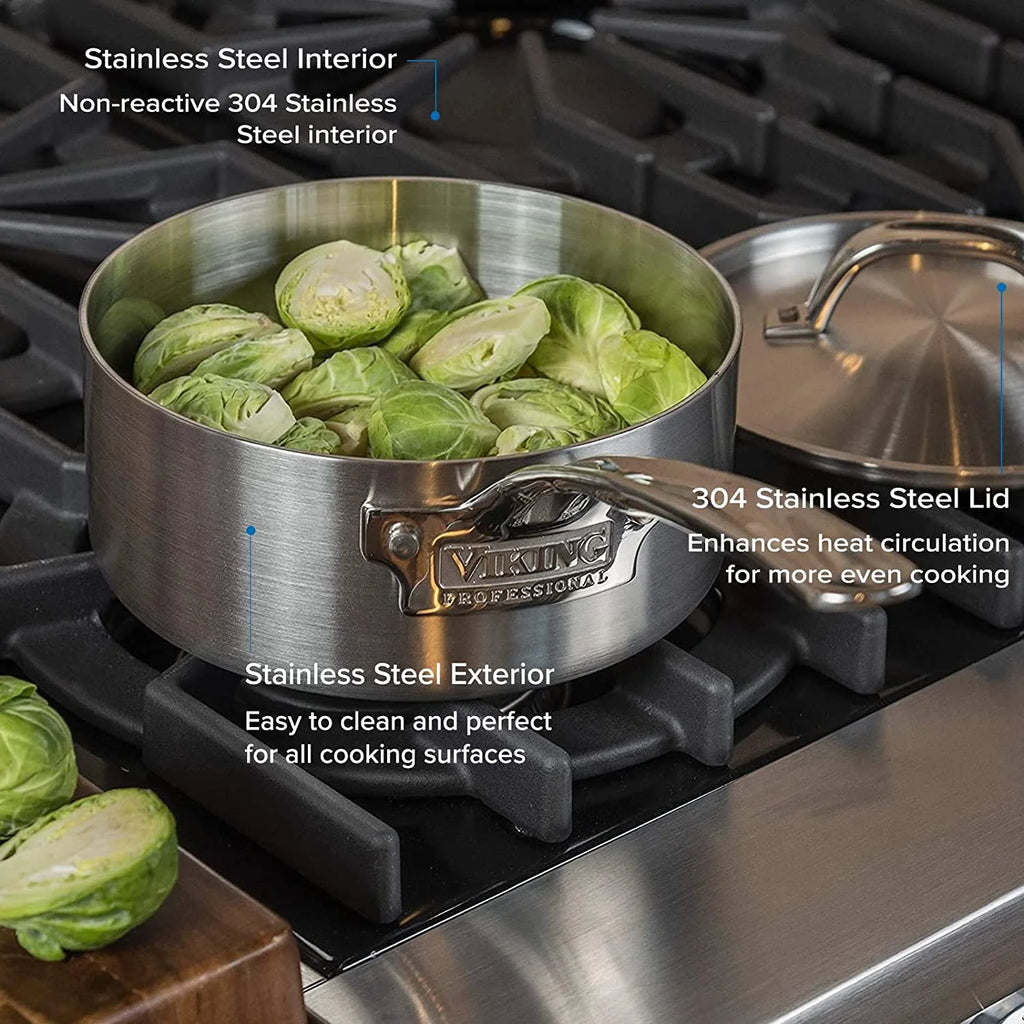 10 Piece 5-Ply Stainless Steel Cookware Set T778