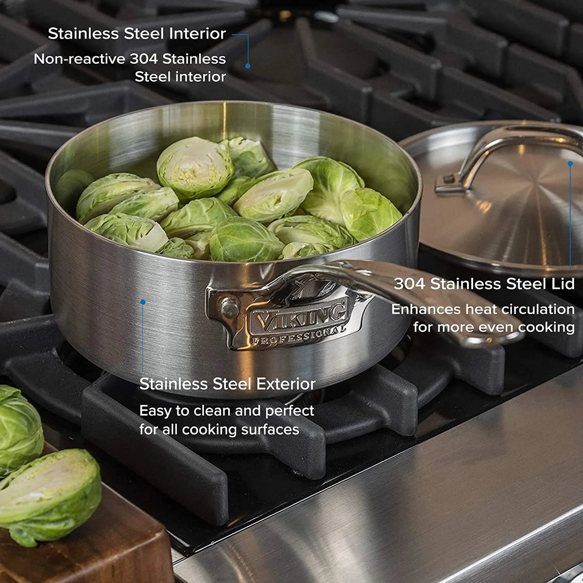 10 Piece 5-Ply Stainless Steel Cookware Set T778