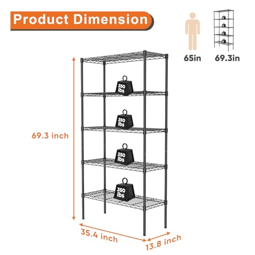 4-Shelf Adjustable Metal Wire Storage Shelving Unit I207280