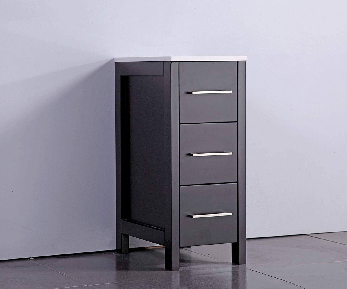 12 inch Wide Bathroom Vanity Cabinet with Ceramic Top F519864