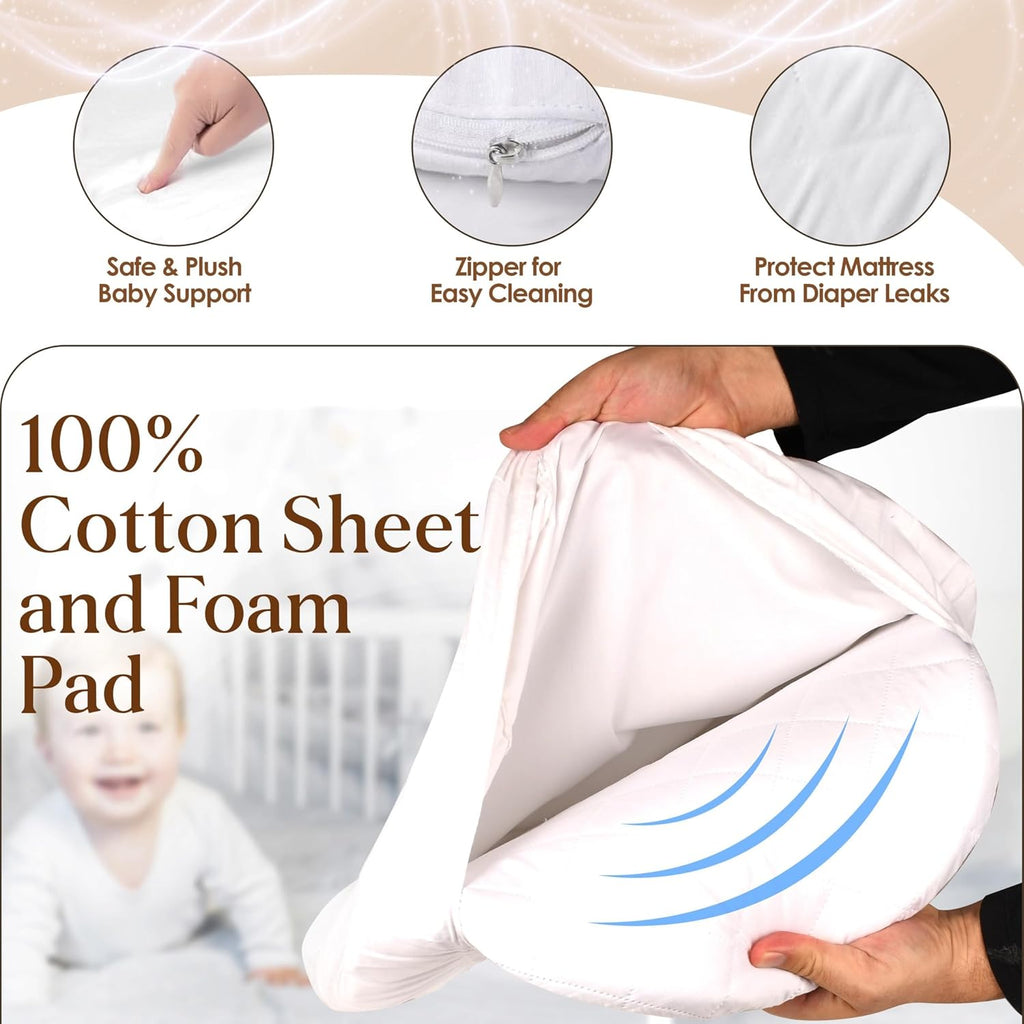 Baby Changing Basket with Thick Foam Mattress, Waterproof Cover, Storage Bag X2321