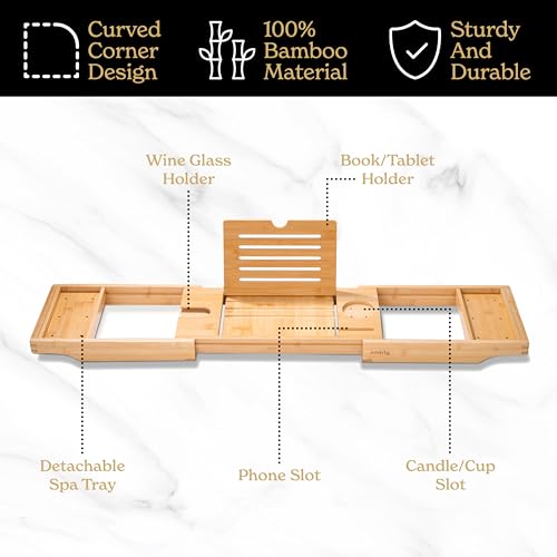 Expandable Bamboo Bathtub Tray D832