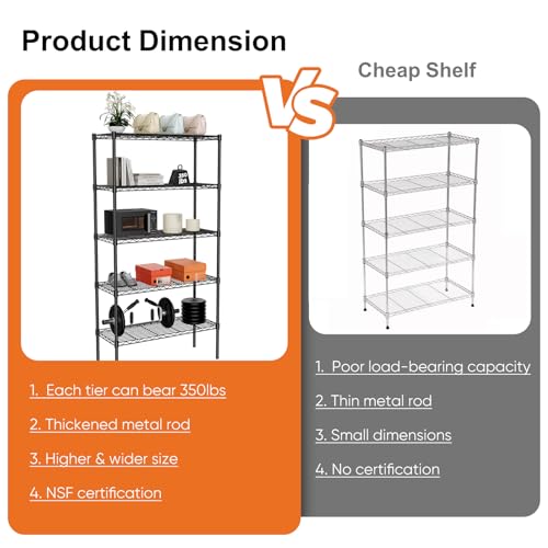 4-Shelf Adjustable Metal Wire Storage Shelving Unit I207280