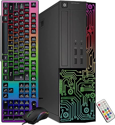 RGB Gaming Desktop Computer PC, Intel Core i5, GeForce GT 1030, 16GB RAM, 512GB SSD, 24 Inch Monitor, Keyboard Mouse Headset, WiFi, Windows 10 Pro U386073