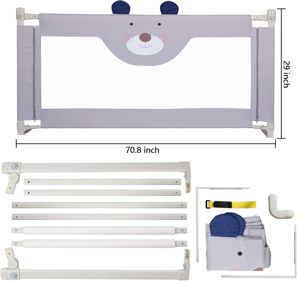 Toddler Bed Rail Extra Tall Collapsible Safety Guard D34019