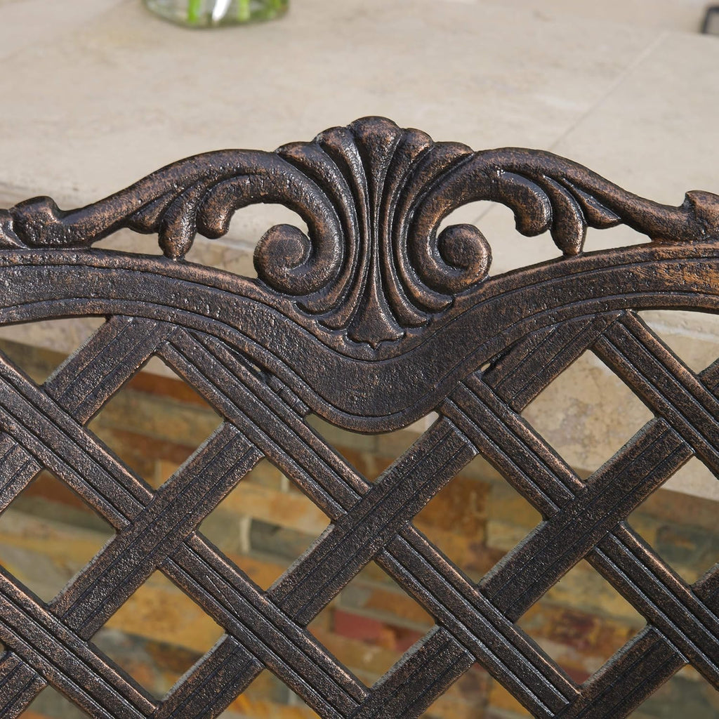 Cast Aluminum Bar Stools, 2-Pcs Set, Shiny Copper H962