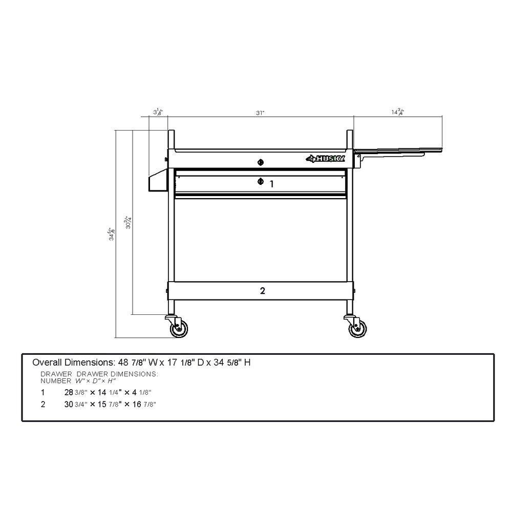 Black 1-Drawer Tool Utility Cart M757540