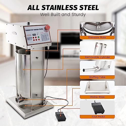 22LB Stainless Steel Electric Sausage Stuffer O751935