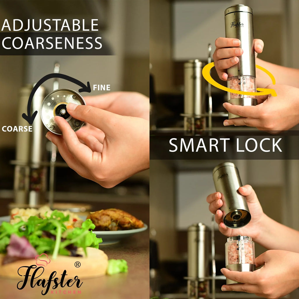 Battery Operated Electric Salt and Pepper Grinder Set L49765