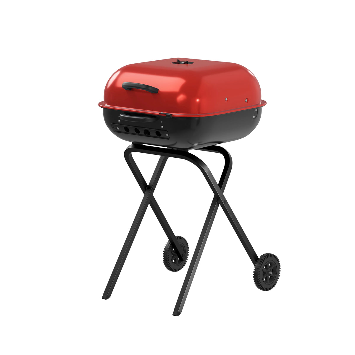 Red Portable Steel Charcoal Grill C344483