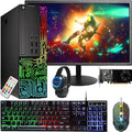RGB Gaming Desktop Computer PC, Intel Core i5, GeForce GT 1030, 16GB RAM, 512GB SSD, 24 Inch Monitor, Keyboard Mouse Headset, WiFi, Windows 10 Pro U386073