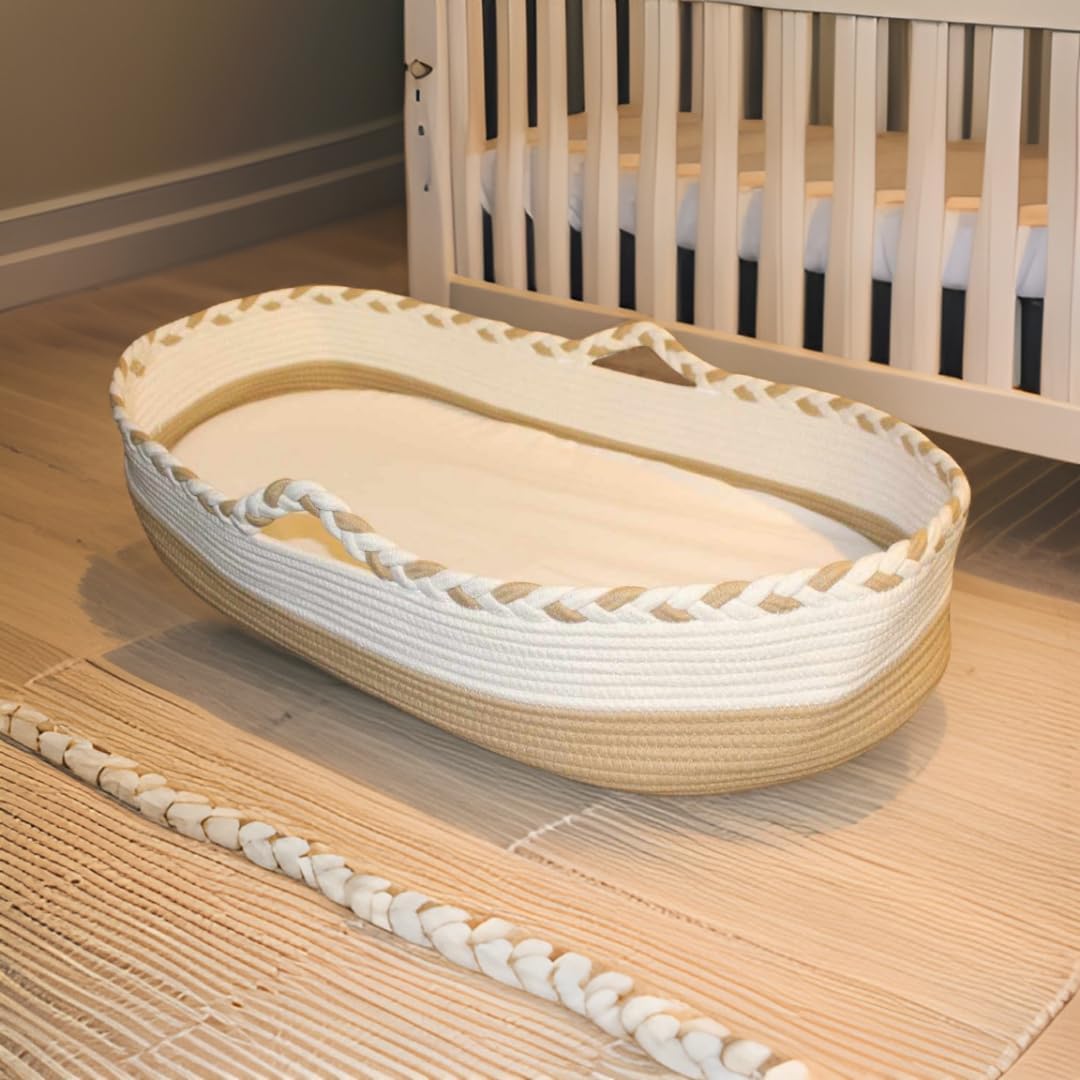 Baby Changing Basket with Thick Foam Mattress, Waterproof Cover, Storage Bag X2321