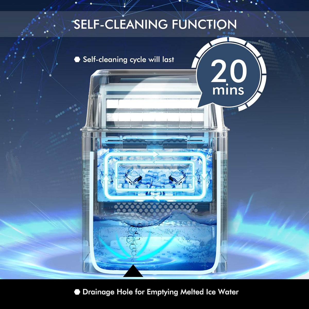40LBS/24H Portable Compact Ice Machine with Auto Self-Cleaning Function U74944