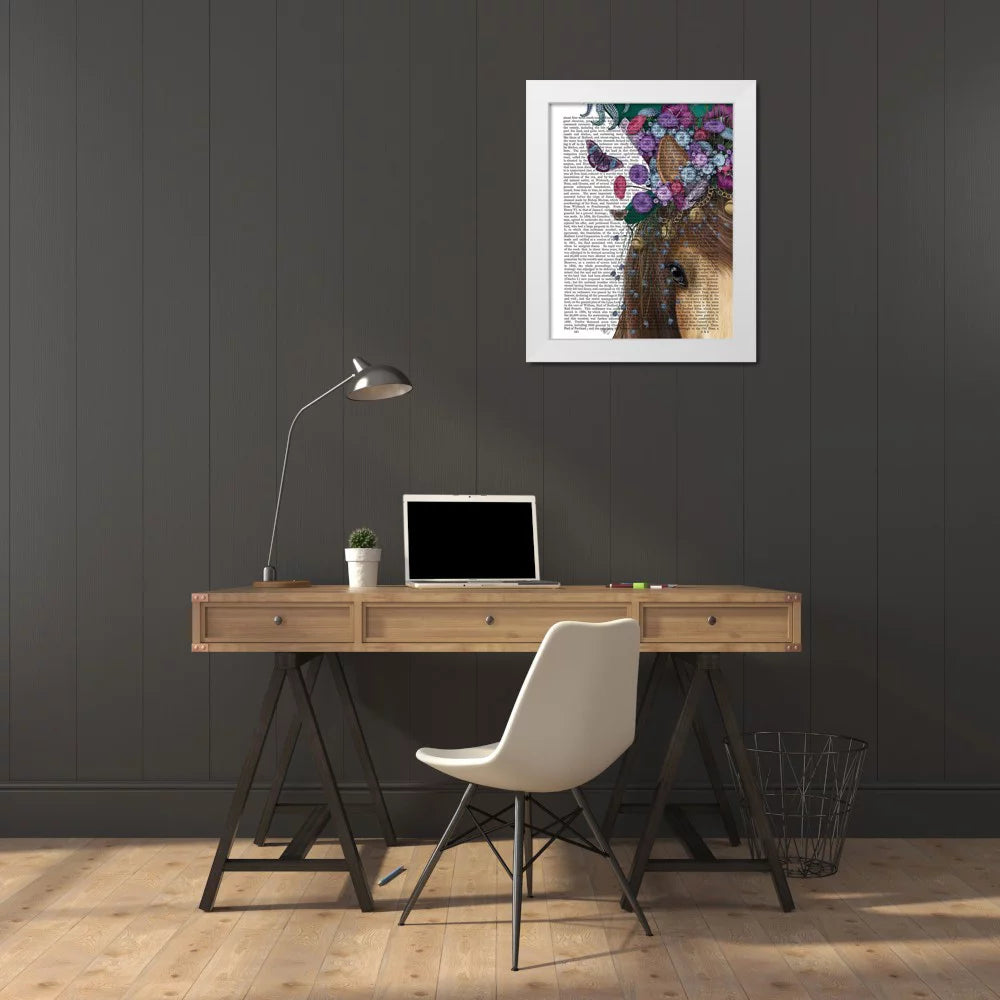 White Modern Wood Framed Art Print W38507