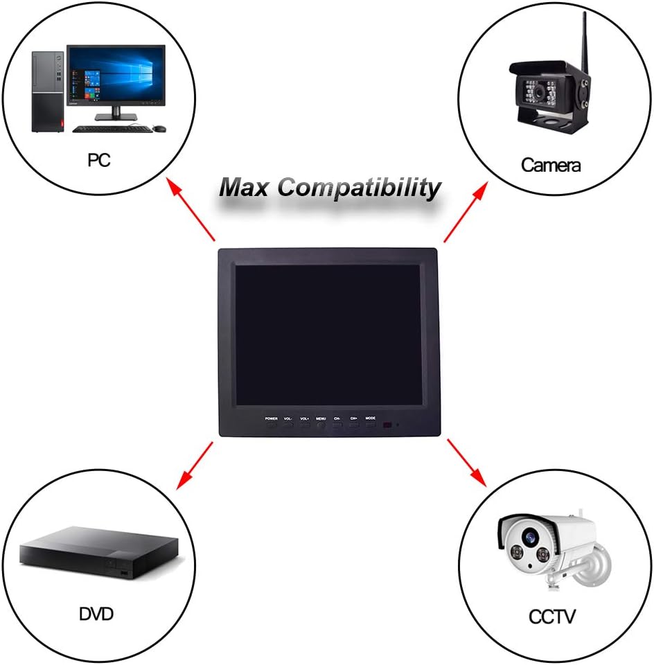 9.7 inch TFT LCD CCTV Monitor with VGA HDMI AV BNC USB Audio Ports Built-in Speaker Z726