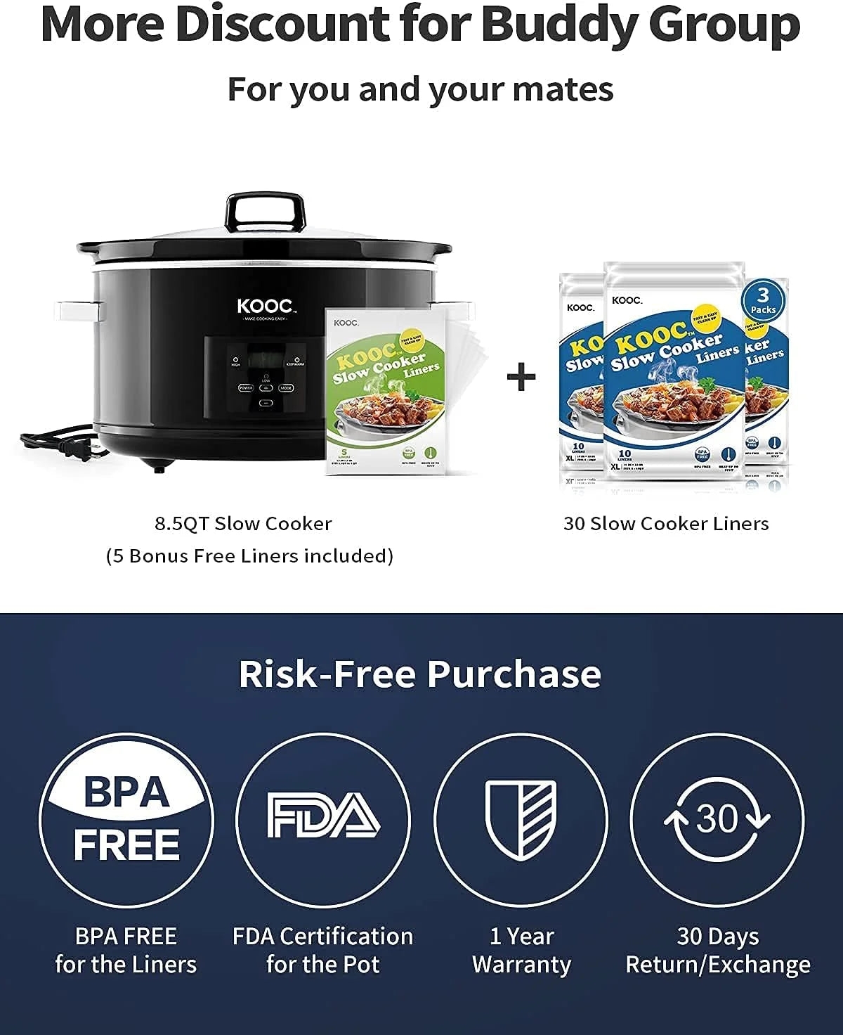 Programmable Slow Cooker 8.5-Quart with 30 Liners P762
