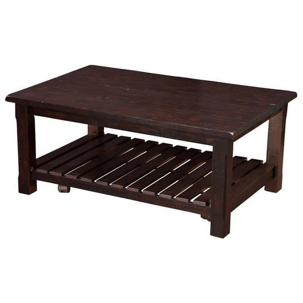 Espresso Coffee Table and Chairside Table Set J20928