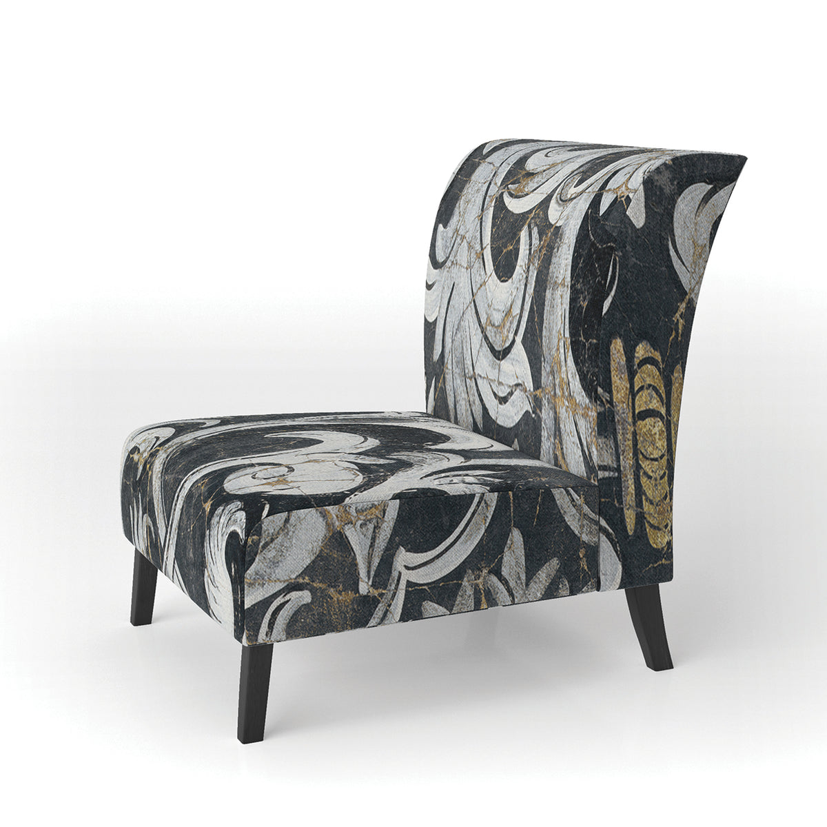 Upholstered Glam Accent Chair B907654