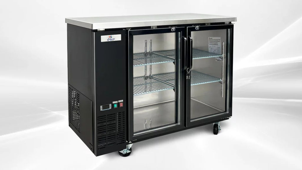 Black Glass Door Back Bar Refrigerator Beer Cooler with LED Lighting A821499