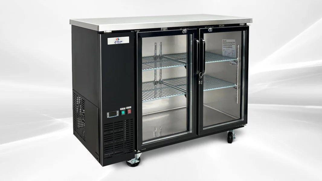 Black Glass Door Back Bar Refrigerator Beer Cooler with LED Lighting A821499