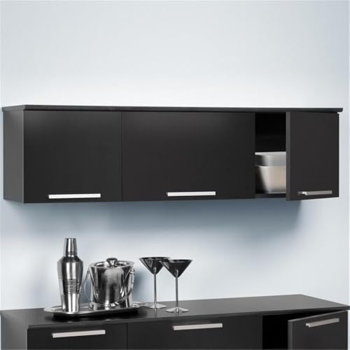 Black Wall Mounted Cabinet with 3 Doors F669